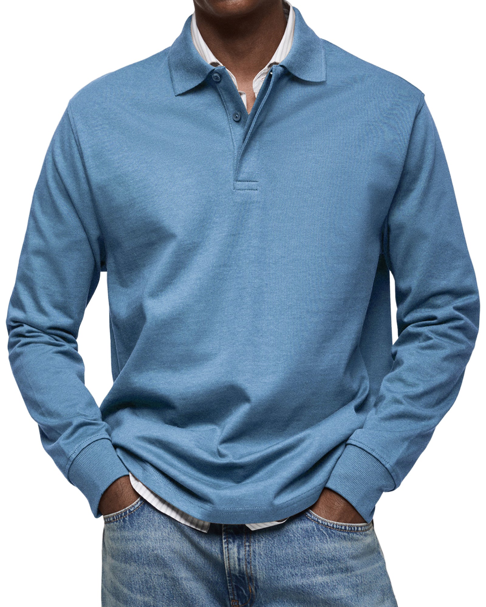 HARRISON OF CALIFORNIA | ELEGANT LONG-SLEEVED POLO FOR MEN
