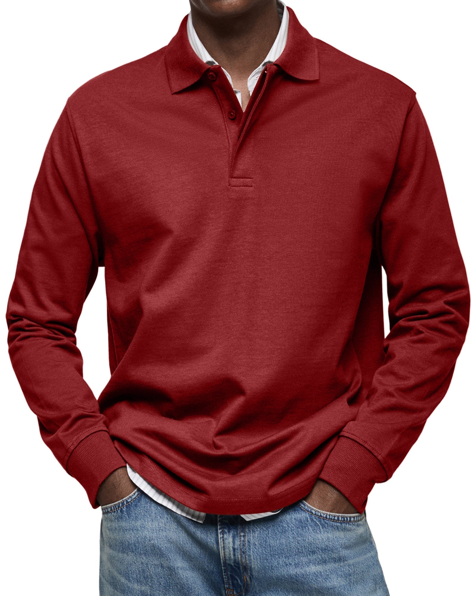 HARRISON OF CALIFORNIA | ELEGANT LONG-SLEEVED POLO FOR MEN
