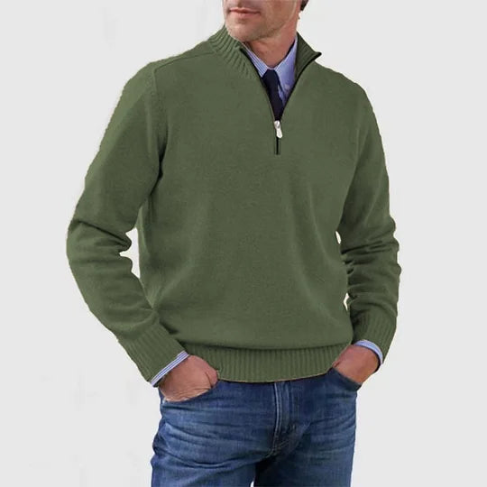 HARRISON OF CALIFORNIA | ELEGANT MEN'S HALF-ZIP SWEATER
