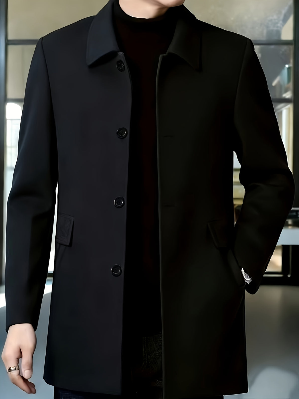 FLEECE LAPEL JACKET FOR MEN