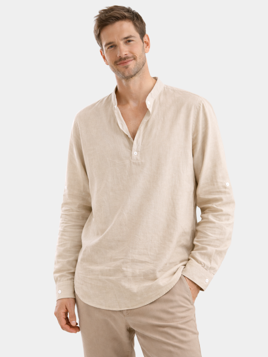 LONG SLEEVE HENLEY SHIRT FOR MEN