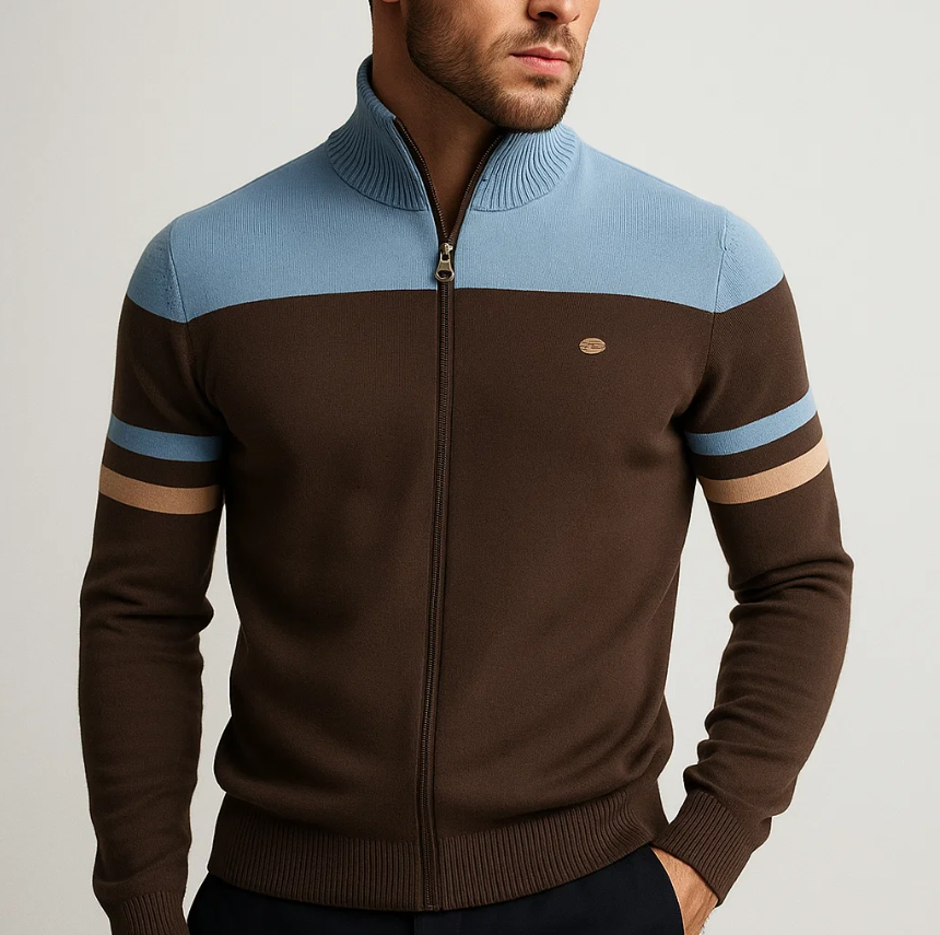 COLORBLOCK HOODIE WITH ZIP FOR MEN