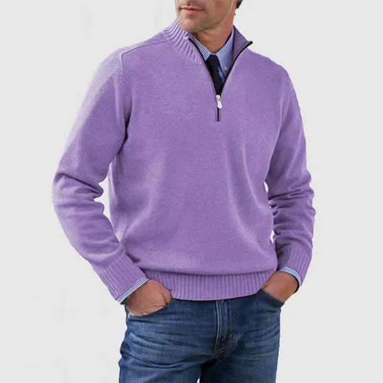 HARRISON OF CALIFORNIA | ELEGANT MEN'S HALF-ZIP SWEATER
