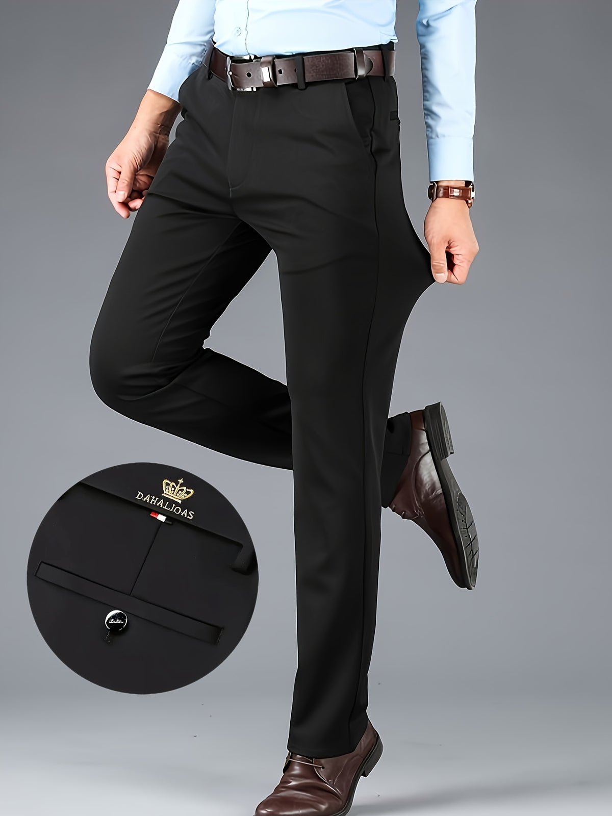 STRETCH STRAIGHT TROUSERS FOR MEN