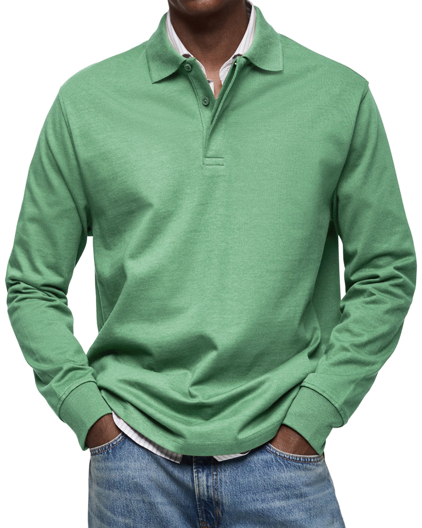 HARRISON OF CALIFORNIA | ELEGANT LONG-SLEEVED POLO FOR MEN