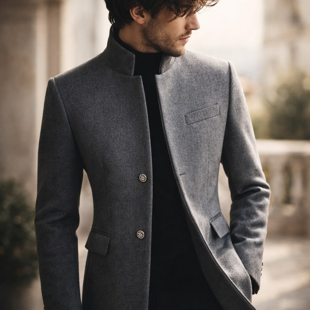 HARRISON OF CALIFORNIA | HIGH COLLAR COAT FOR MEN