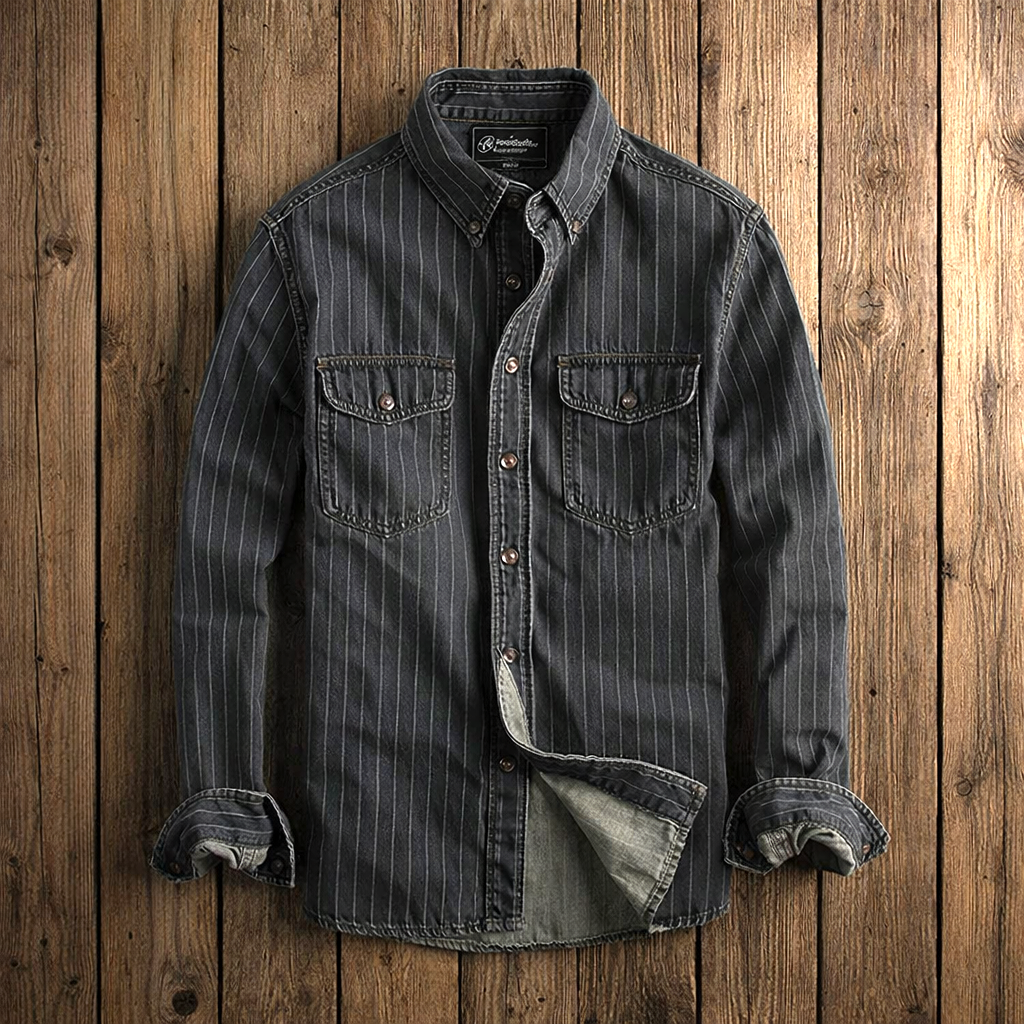 STRIPED LONG-SLEEVE SHIRT FOR MEN
