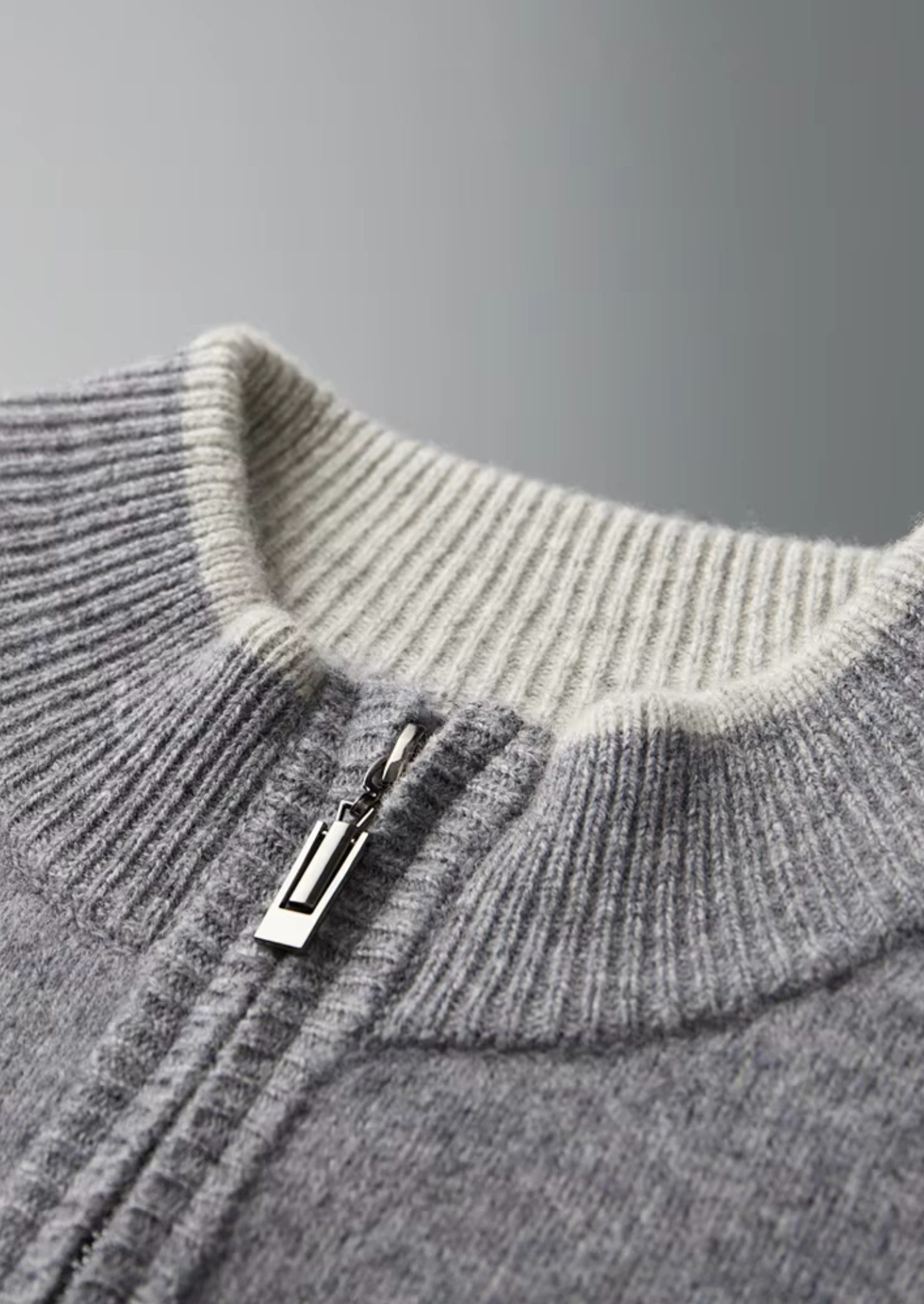 HARRISON OF CALIFORNIA | TWO-TONE ZIP CARDIGAN FOR MEN