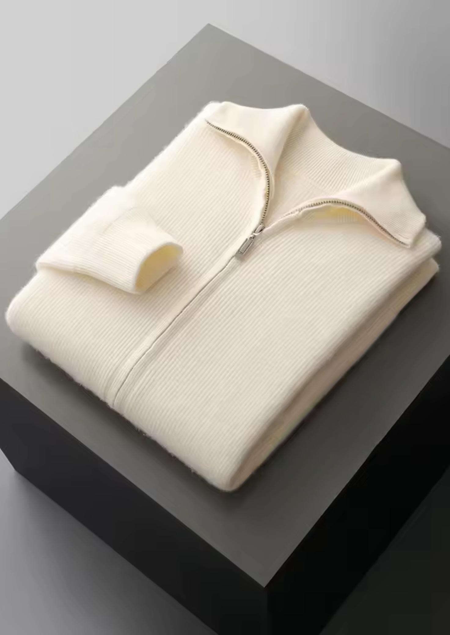 HARRISON OF CALIFORNIA | RIBBED ZIPPER CARDIGAN FOR MEN