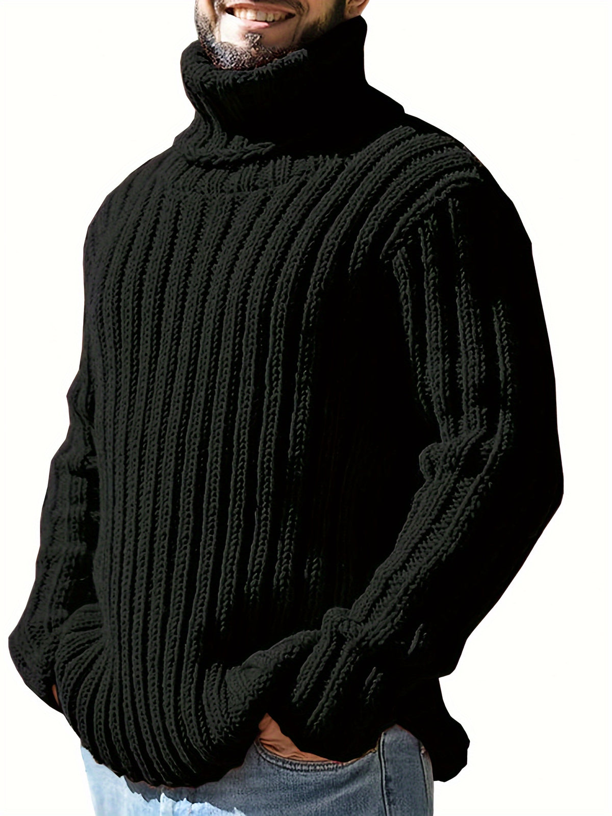 HIGH NECK KNIT PULLOVER FOR MEN