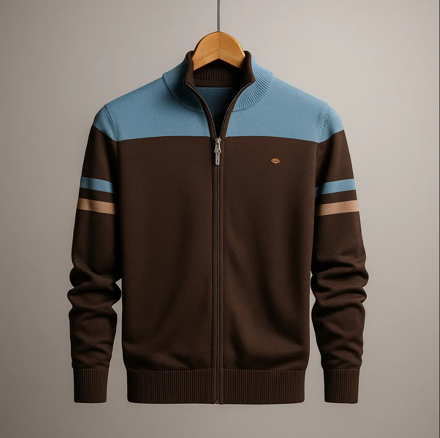 COLORBLOCK HOODIE WITH ZIP FOR MEN