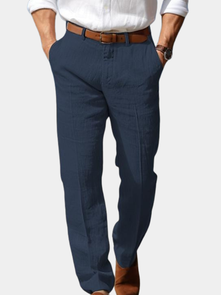 HARRISON OF CALIFORNIA | LUXURY MEN'S PREMIUM LINEN PANTS (WITH BELT LOOPS)