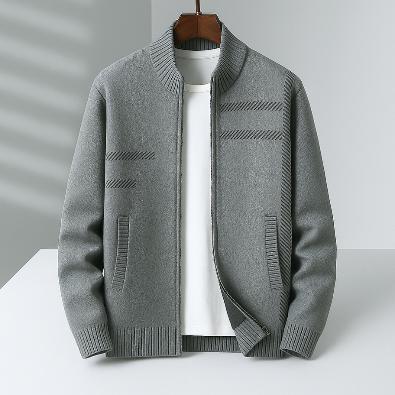 ZIP-UP KNIT JACKET FOR MEN