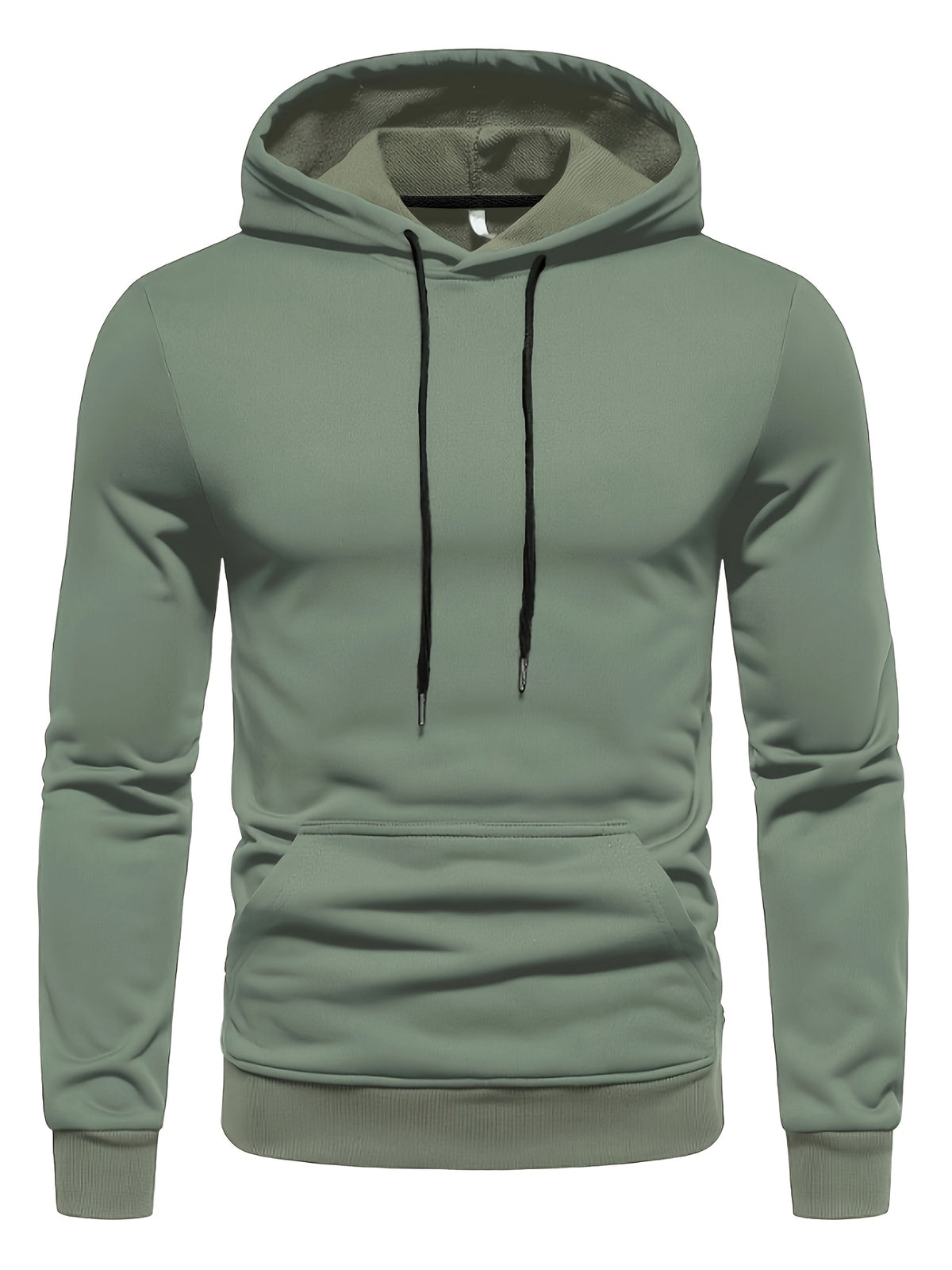SOLID DRAWSTRING HOODIE FOR MEN