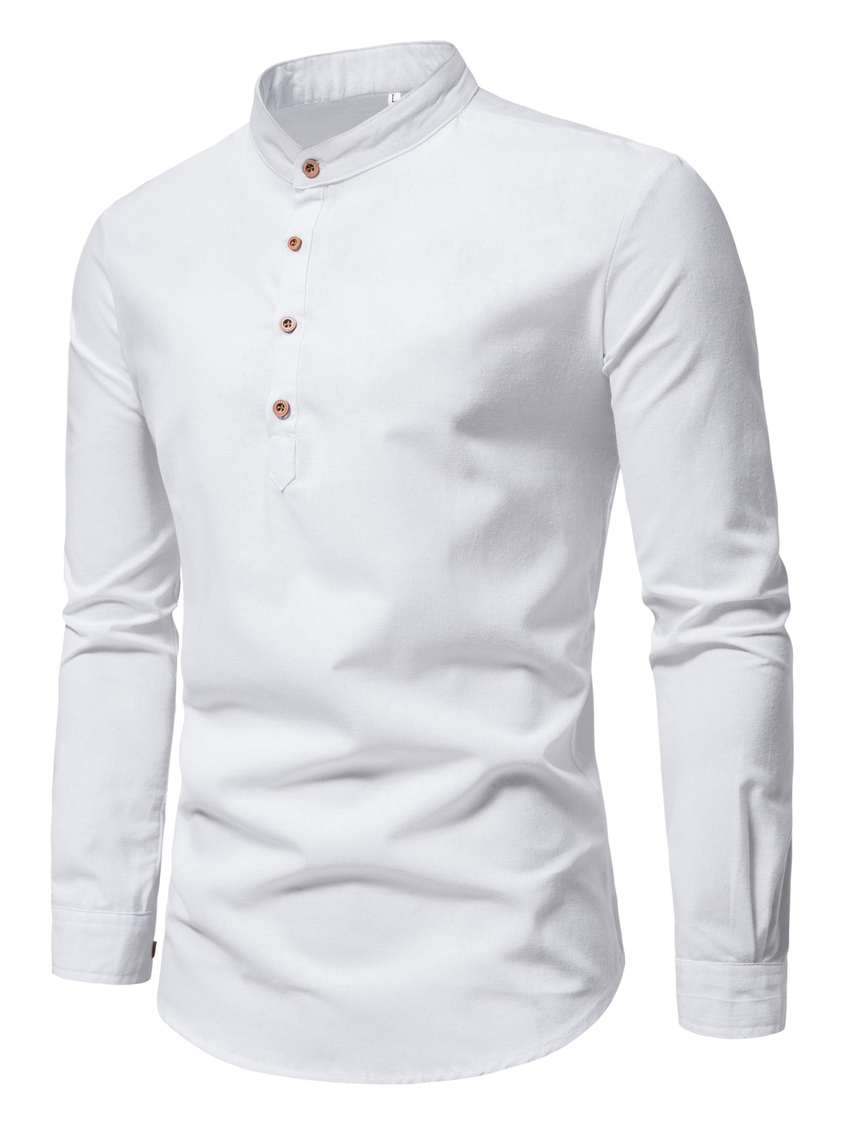 STAND COLLAR COTTON SHIRT FOR MEN