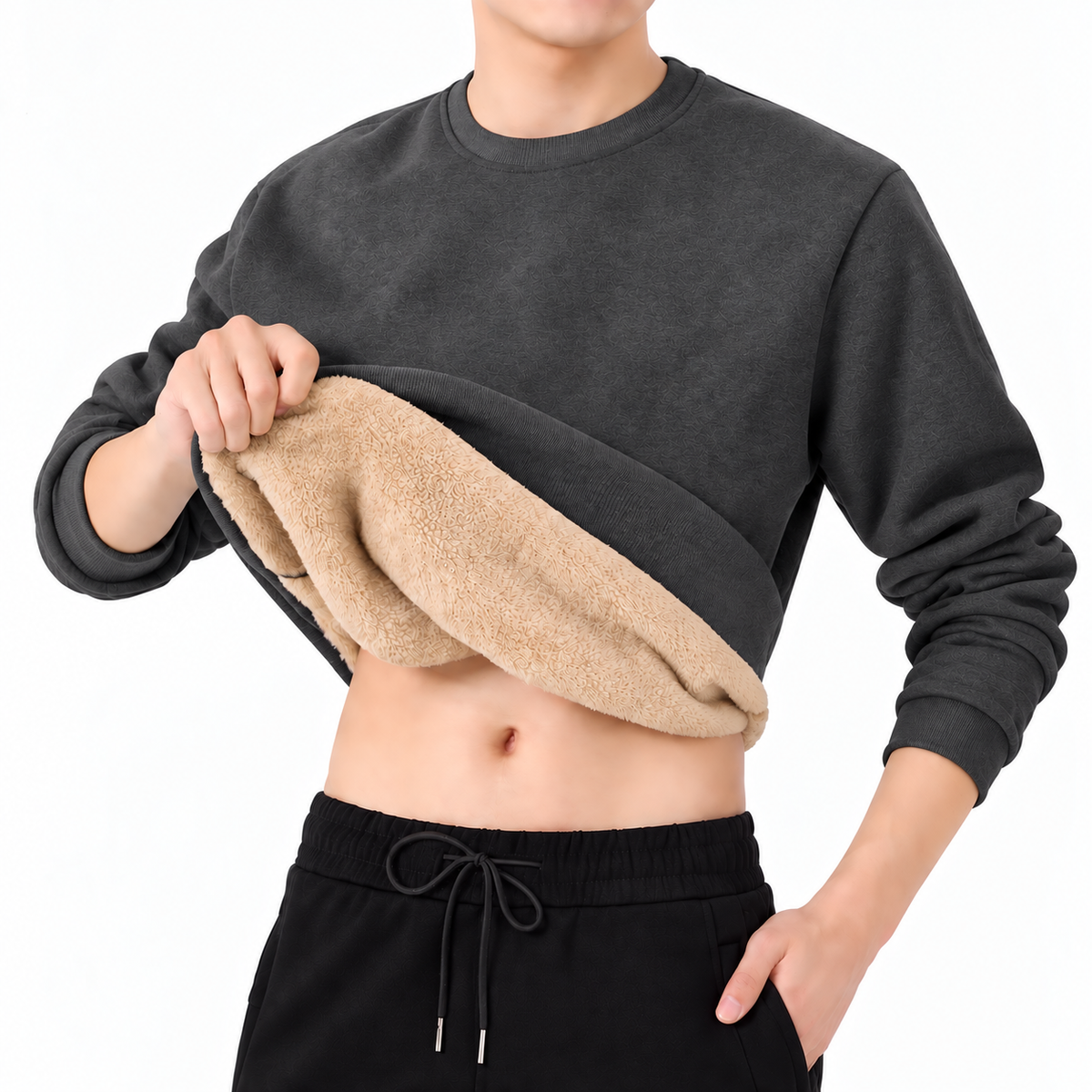 FLEECE CREW NECK SWEATSHIRT FOR MEN