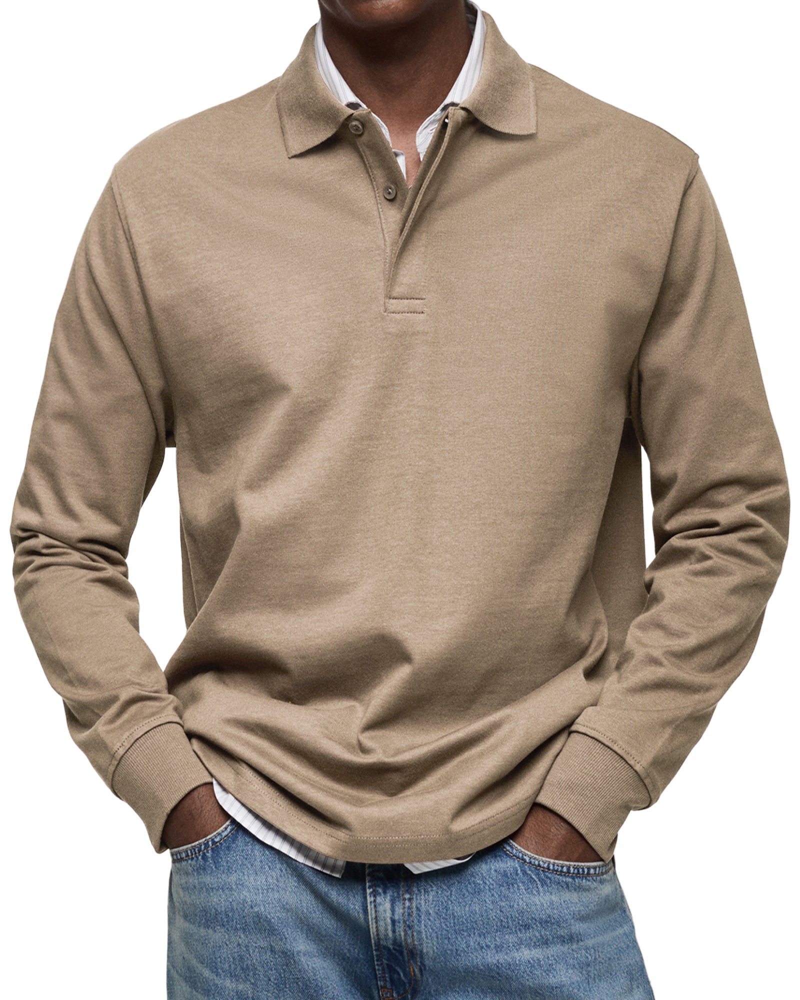 HARRISON OF CALIFORNIA | ELEGANT LONG-SLEEVED POLO FOR MEN