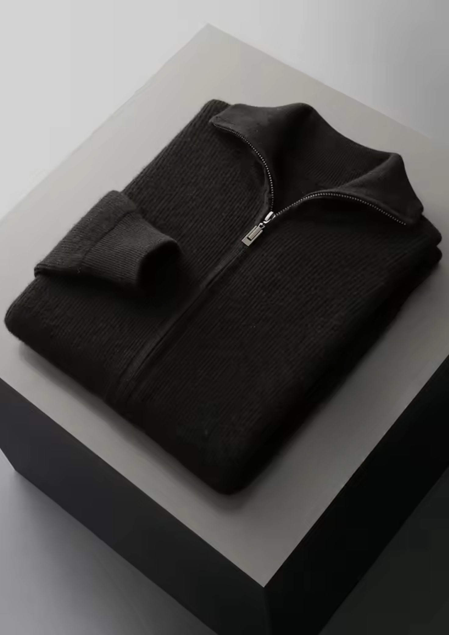 HARRISON OF CALIFORNIA | RIBBED ZIPPER CARDIGAN FOR MEN