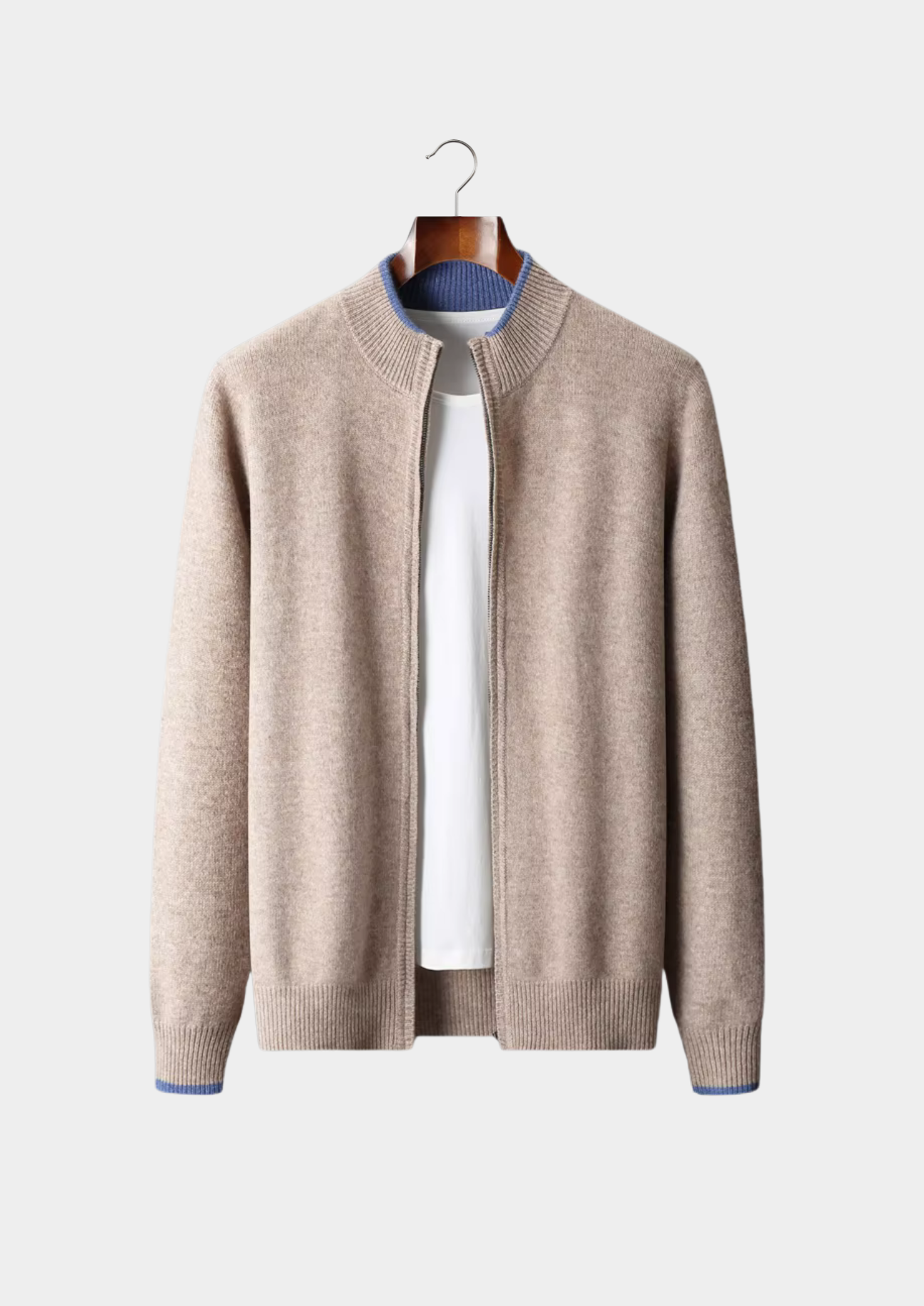 HARRISON OF CALIFORNIA | TWO-TONE ZIP CARDIGAN FOR MEN