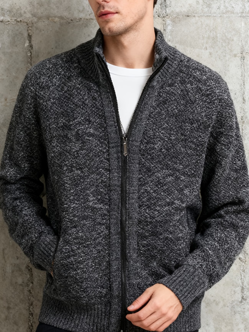 ZIP UP KNIT CARDIGAN FOR MEN