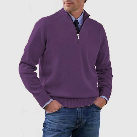 HARRISON OF CALIFORNIA | ELEGANT MEN'S HALF-ZIP SWEATER