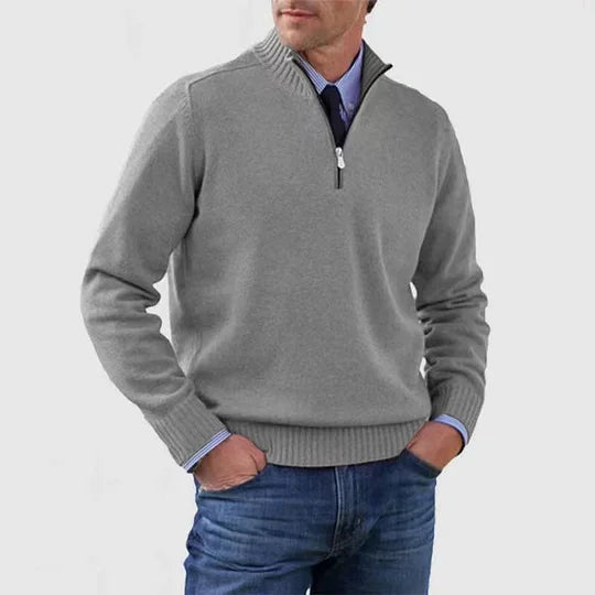 HARRISON OF CALIFORNIA | ELEGANT MEN'S HALF-ZIP SWEATER