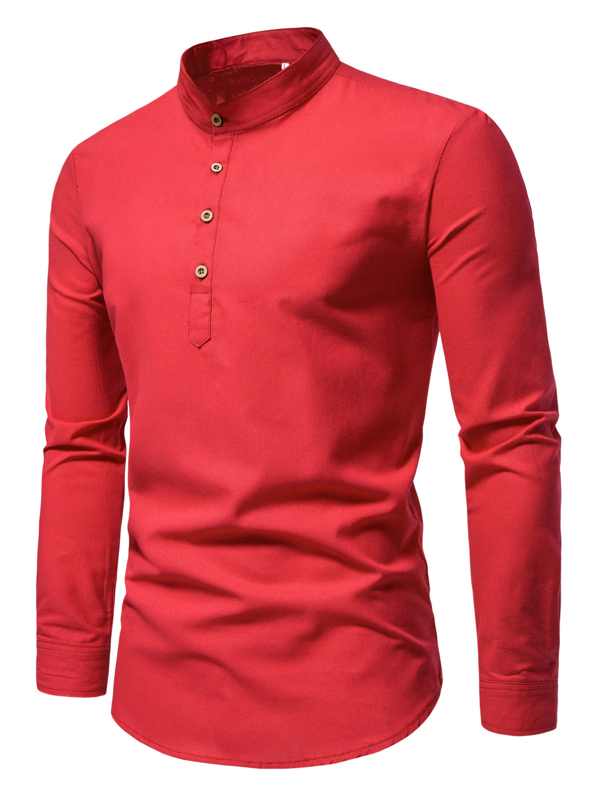 STAND COLLAR COTTON SHIRT FOR MEN