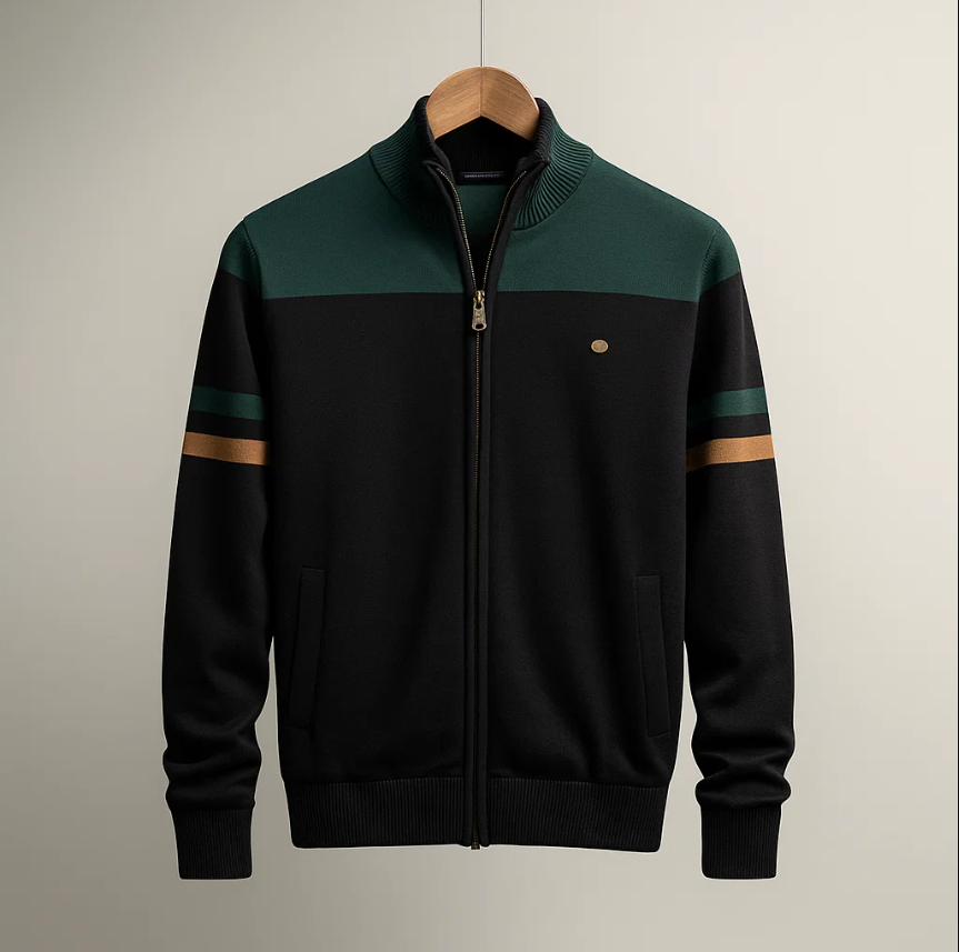 COLORBLOCK HOODIE WITH ZIP FOR MEN