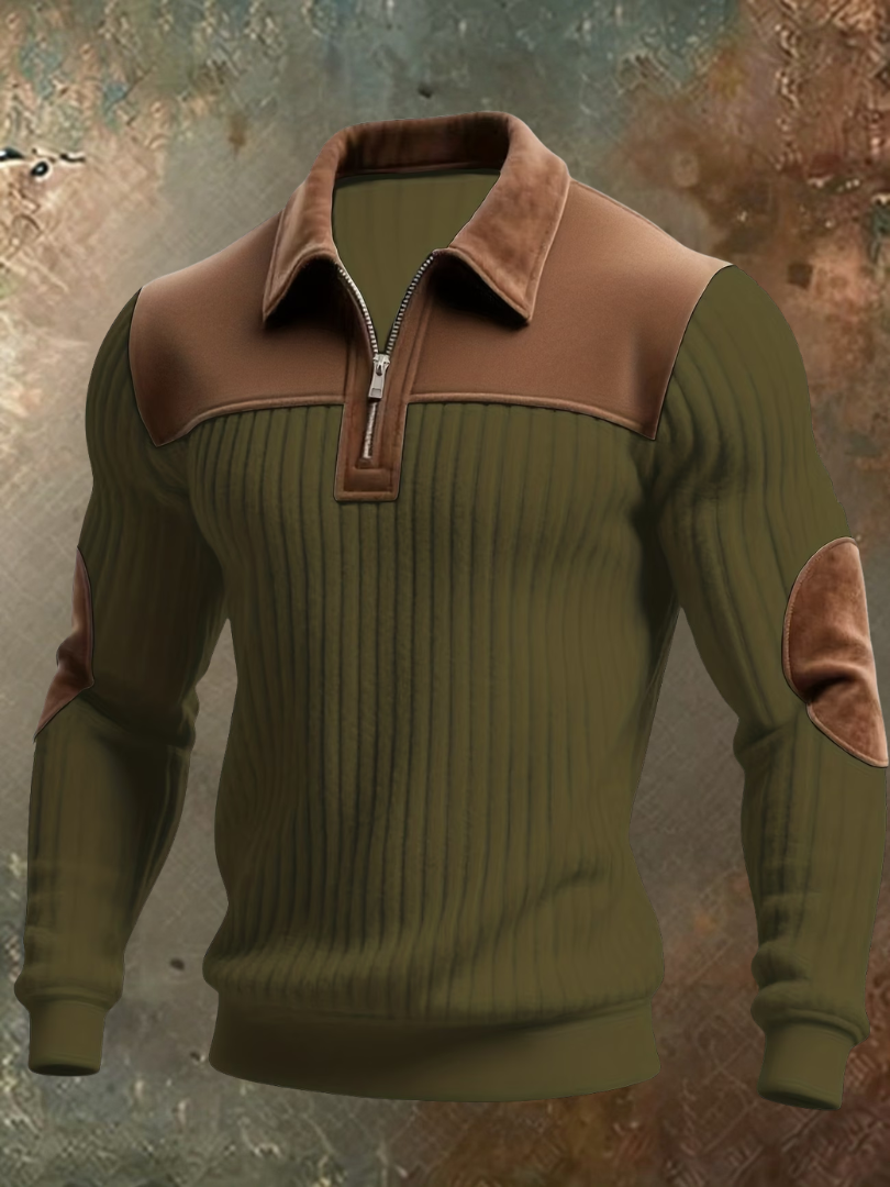 RIBBED KNIT SWEATER FOR MEN
