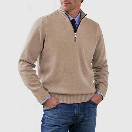 HARRISON OF CALIFORNIA | ELEGANT MEN'S HALF-ZIP SWEATER