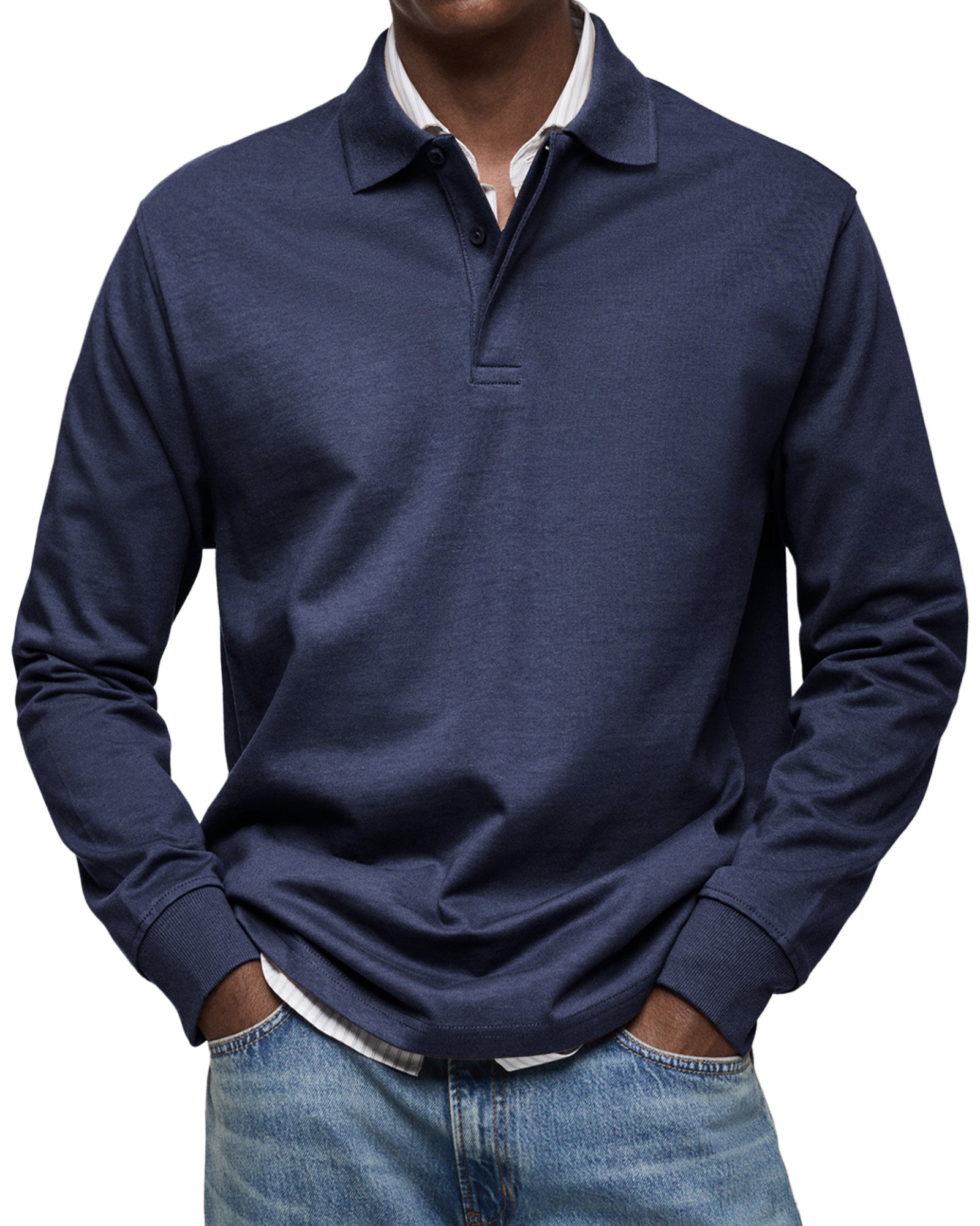 HARRISON OF CALIFORNIA | ELEGANT LONG-SLEEVED POLO FOR MEN