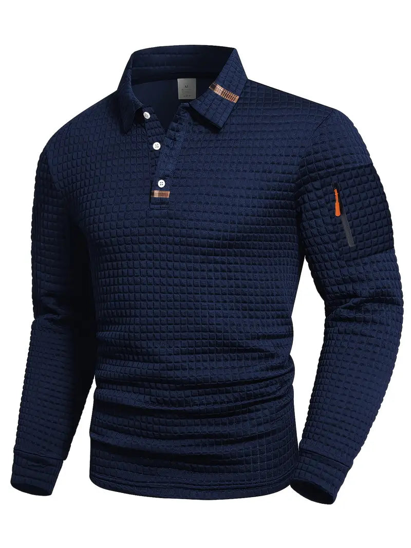 HARRISON OF CALIFORNIA | LONG SLEEVE TEXTURED POLO