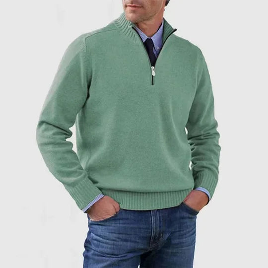 HARRISON OF CALIFORNIA | ELEGANT MEN'S HALF-ZIP SWEATER