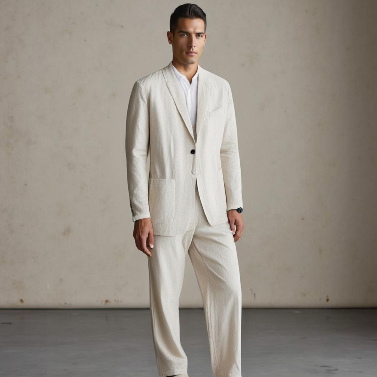 LINEN BLEND SUIT FOR MEN