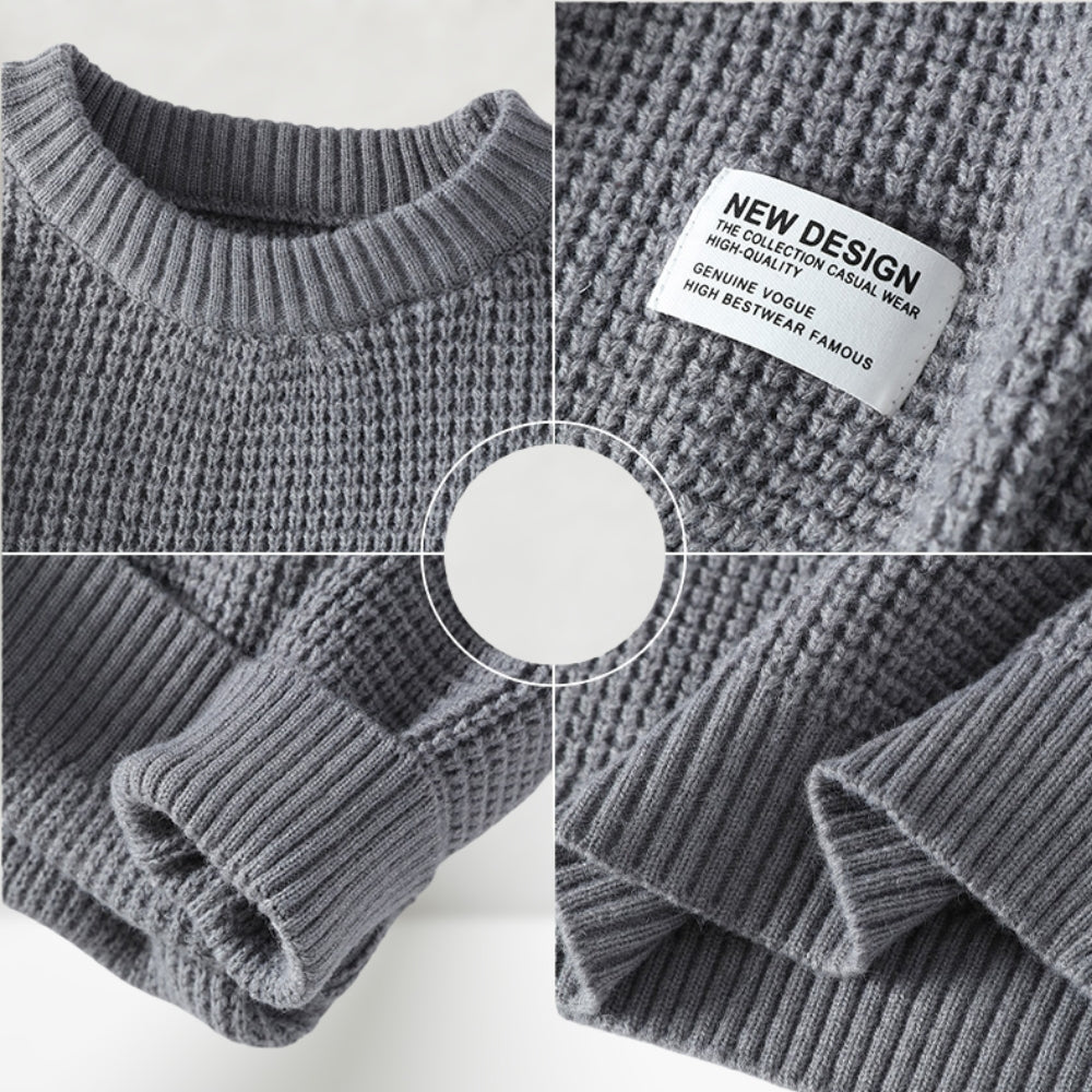 HONEYCOMB KNIT CREW NECK SWEATER FOR MEN (VIP)