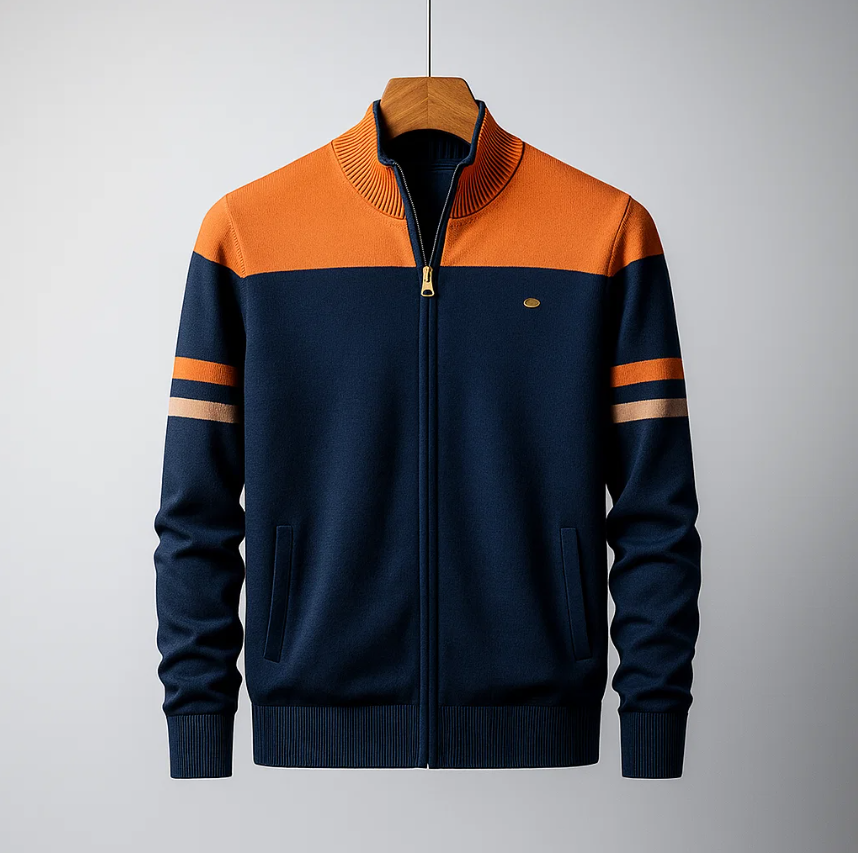 COLORBLOCK HOODIE WITH ZIP FOR MEN