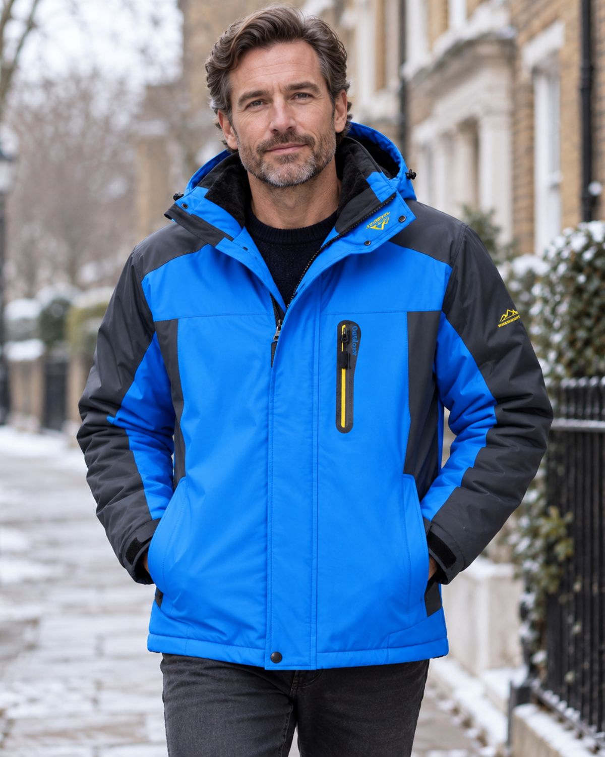 PLUSH LINED HOODED JACKET FOR MEN