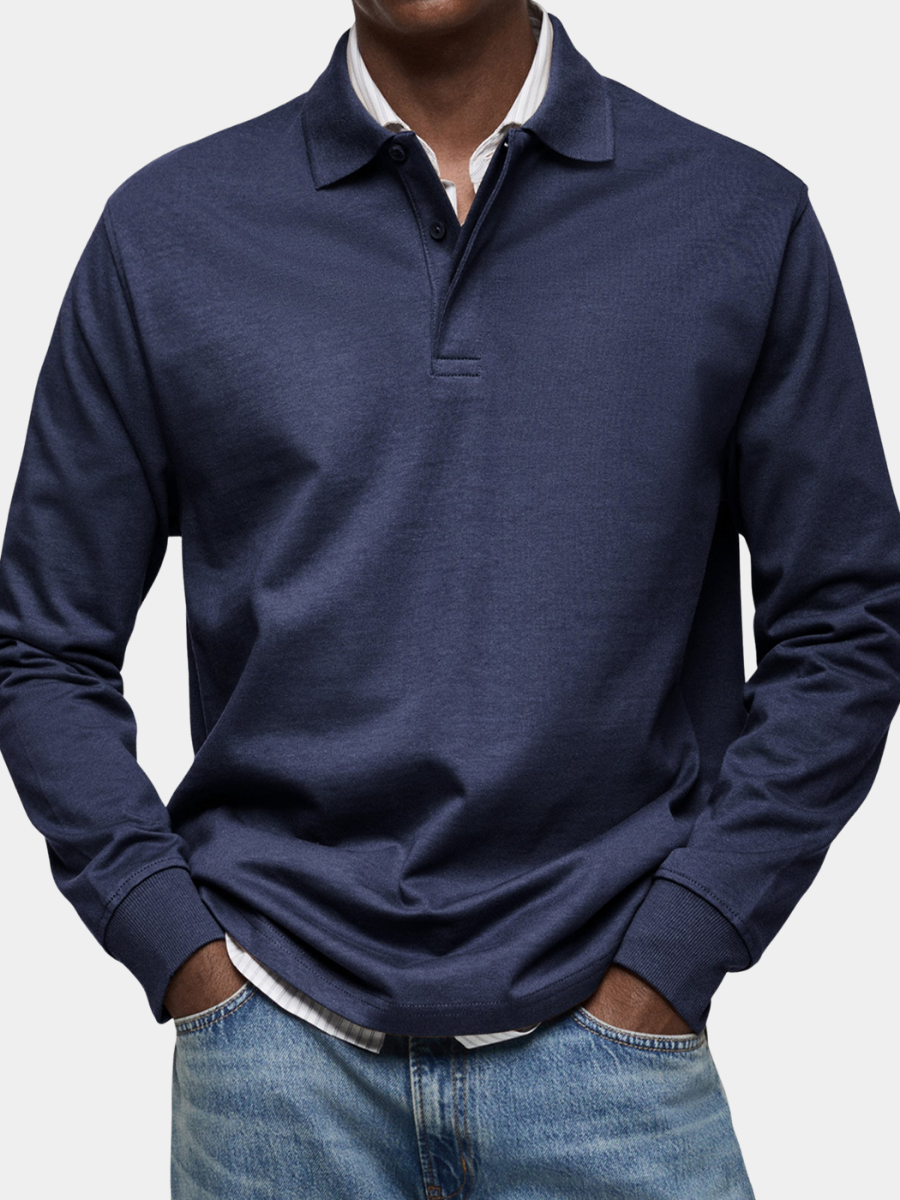 HARRISON OF CALIFORNIA | ELEGANT LONG-SLEEVED POLO FOR MEN