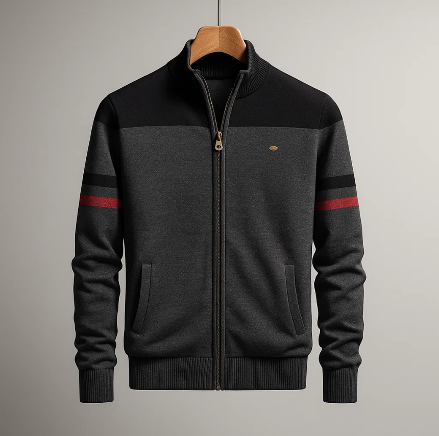 COLORBLOCK HOODIE WITH ZIP FOR MEN