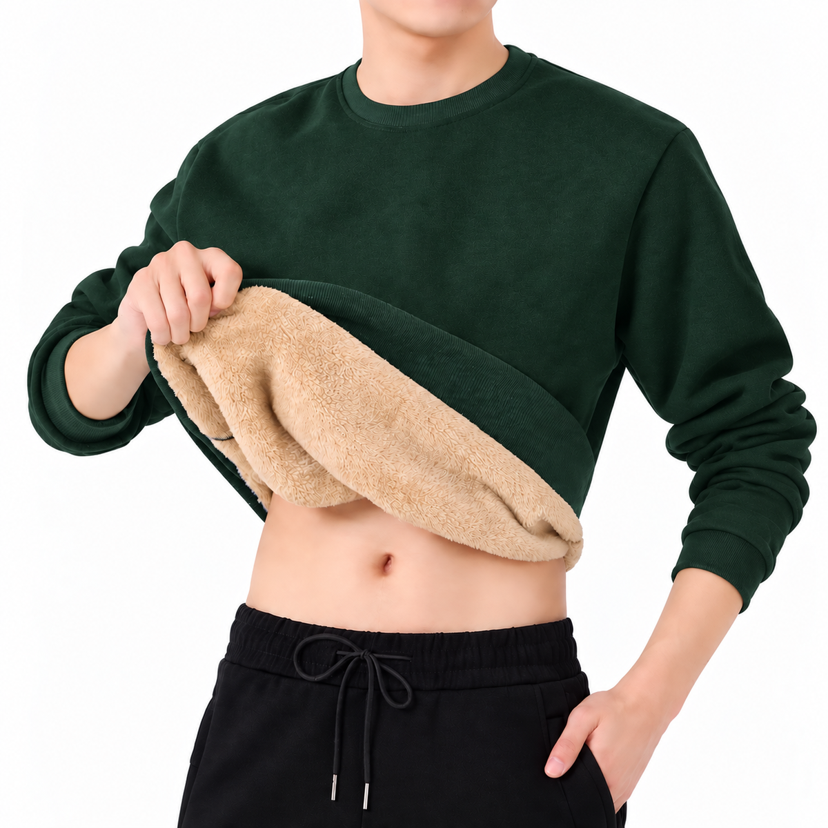 FLEECE CREW NECK SWEATSHIRT FOR MEN
