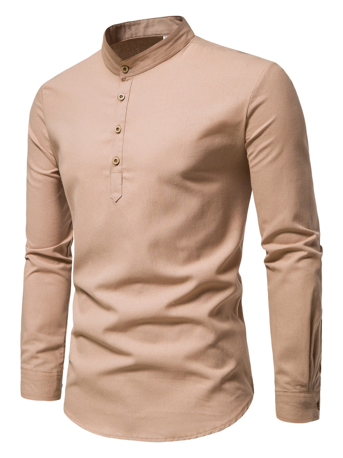 STAND COLLAR COTTON SHIRT FOR MEN