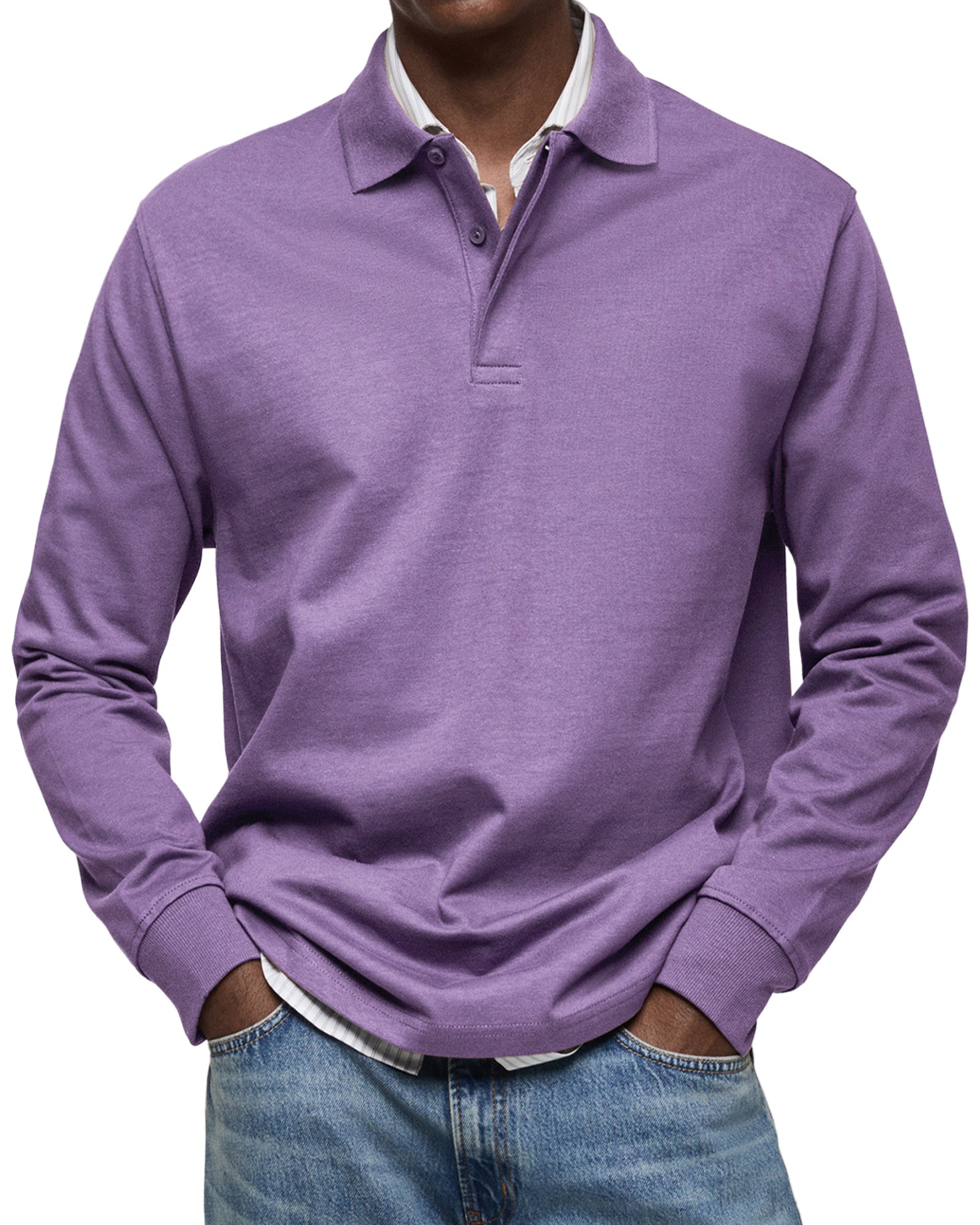 HARRISON OF CALIFORNIA | ELEGANT LONG-SLEEVED POLO FOR MEN