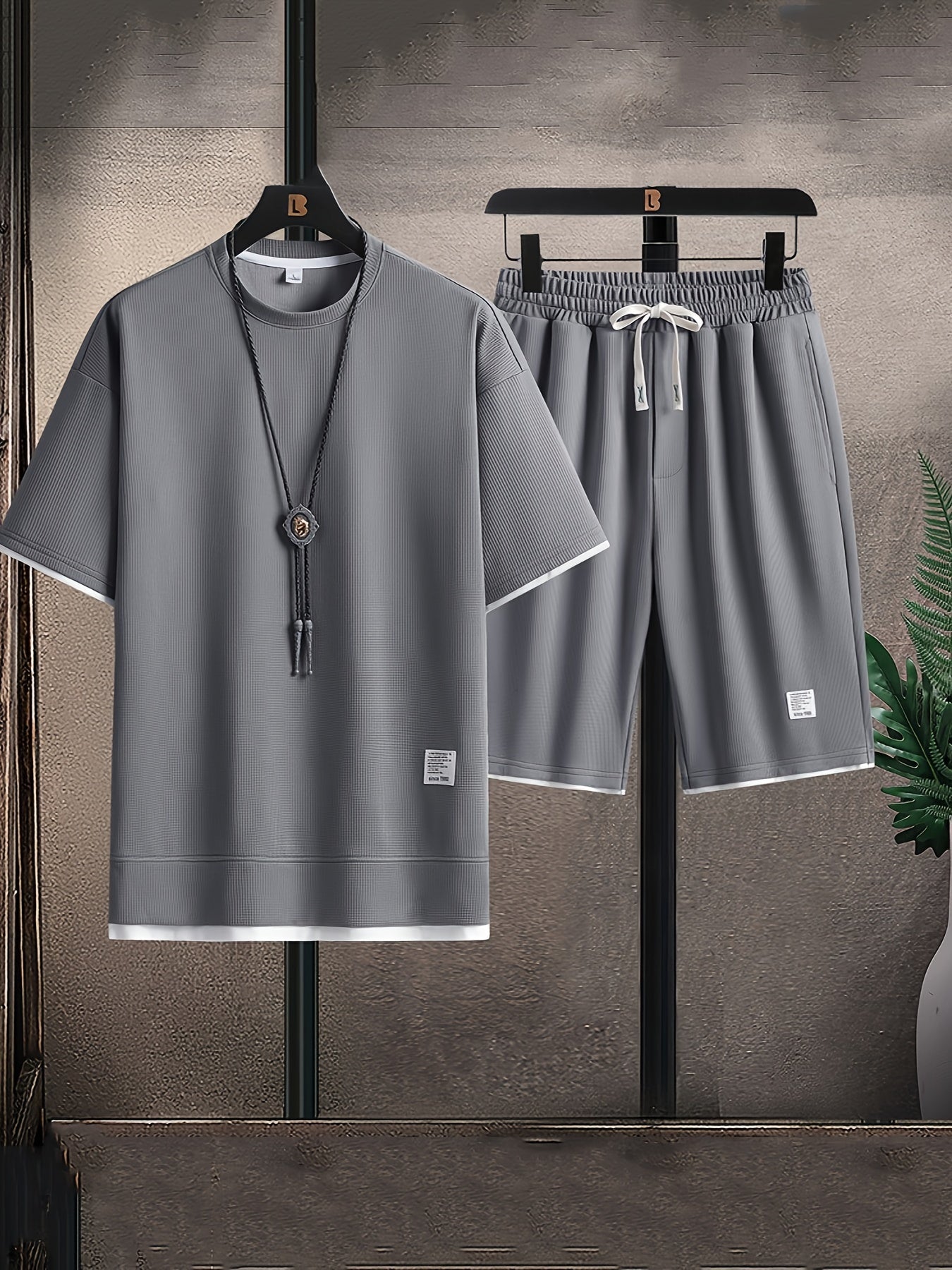 WAFFLE LOUNGE SET FOR MEN