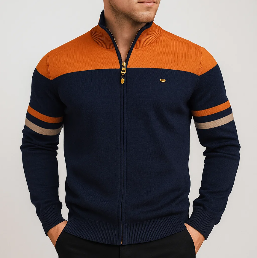 COLORBLOCK HOODIE WITH ZIP FOR MEN