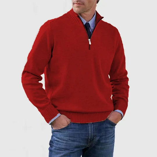 HARRISON OF CALIFORNIA | ELEGANT MEN'S HALF-ZIP SWEATER