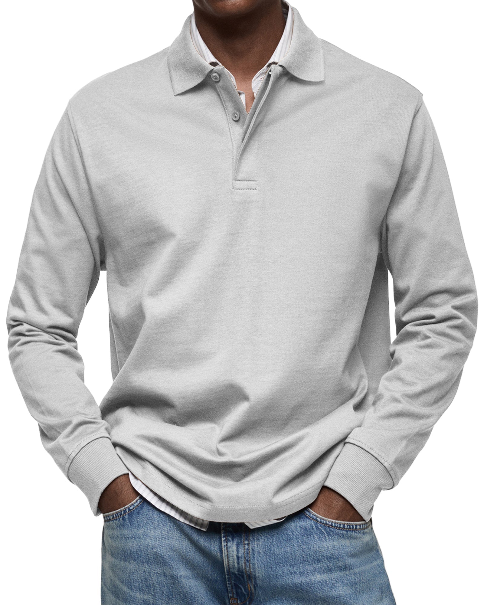HARRISON OF CALIFORNIA | ELEGANT LONG-SLEEVED POLO FOR MEN