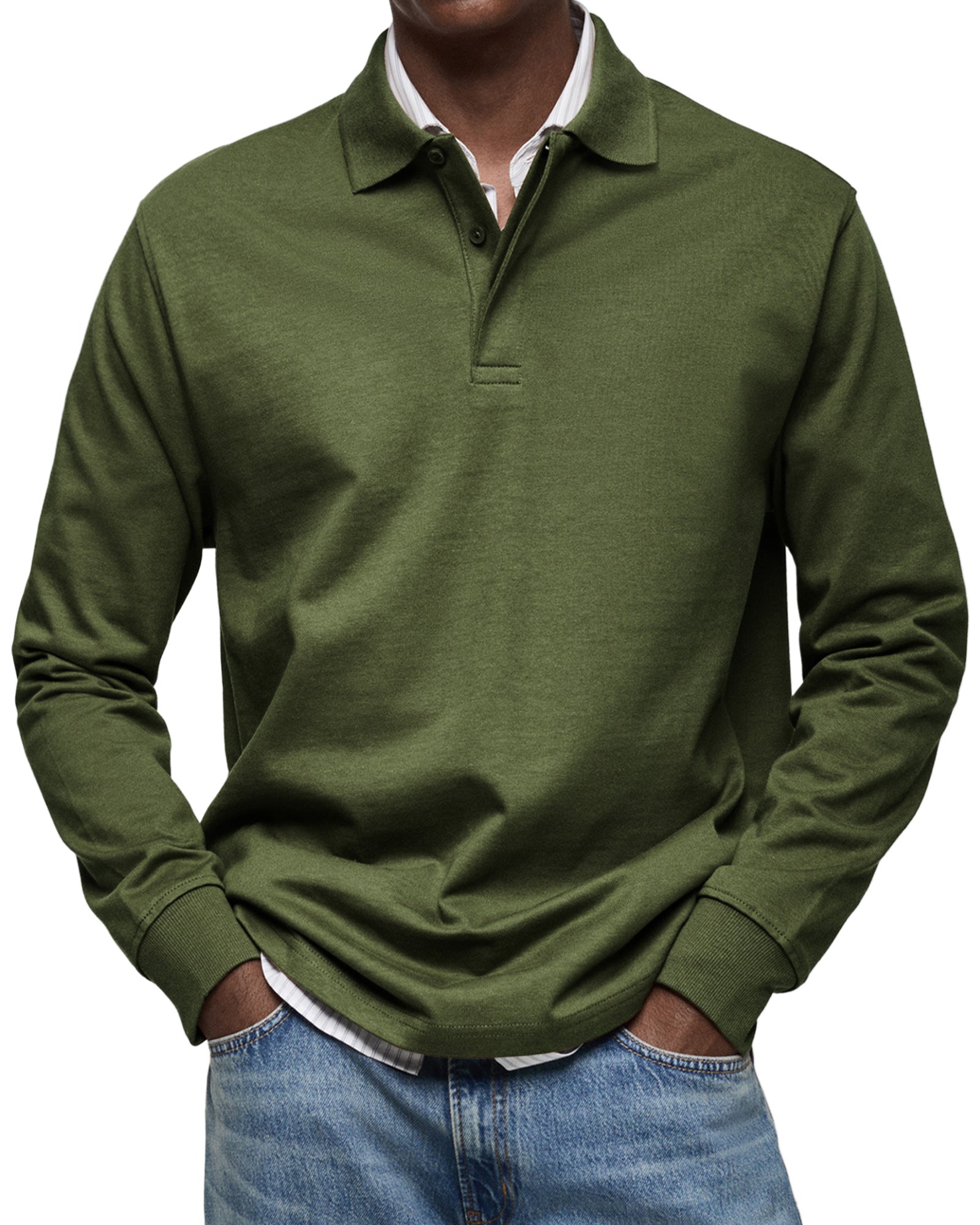 HARRISON OF CALIFORNIA | ELEGANT LONG-SLEEVED POLO FOR MEN