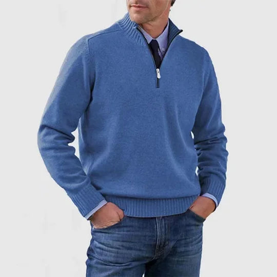 HARRISON OF CALIFORNIA | ELEGANT MEN'S HALF-ZIP SWEATER