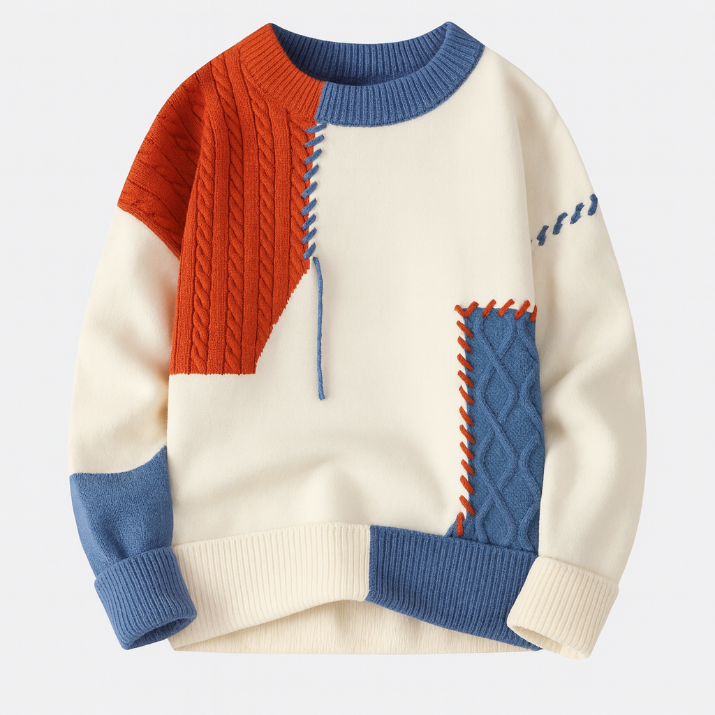 HARRISON OF CALIFORNIA | MEN'S PATCHWORK SWEATER
