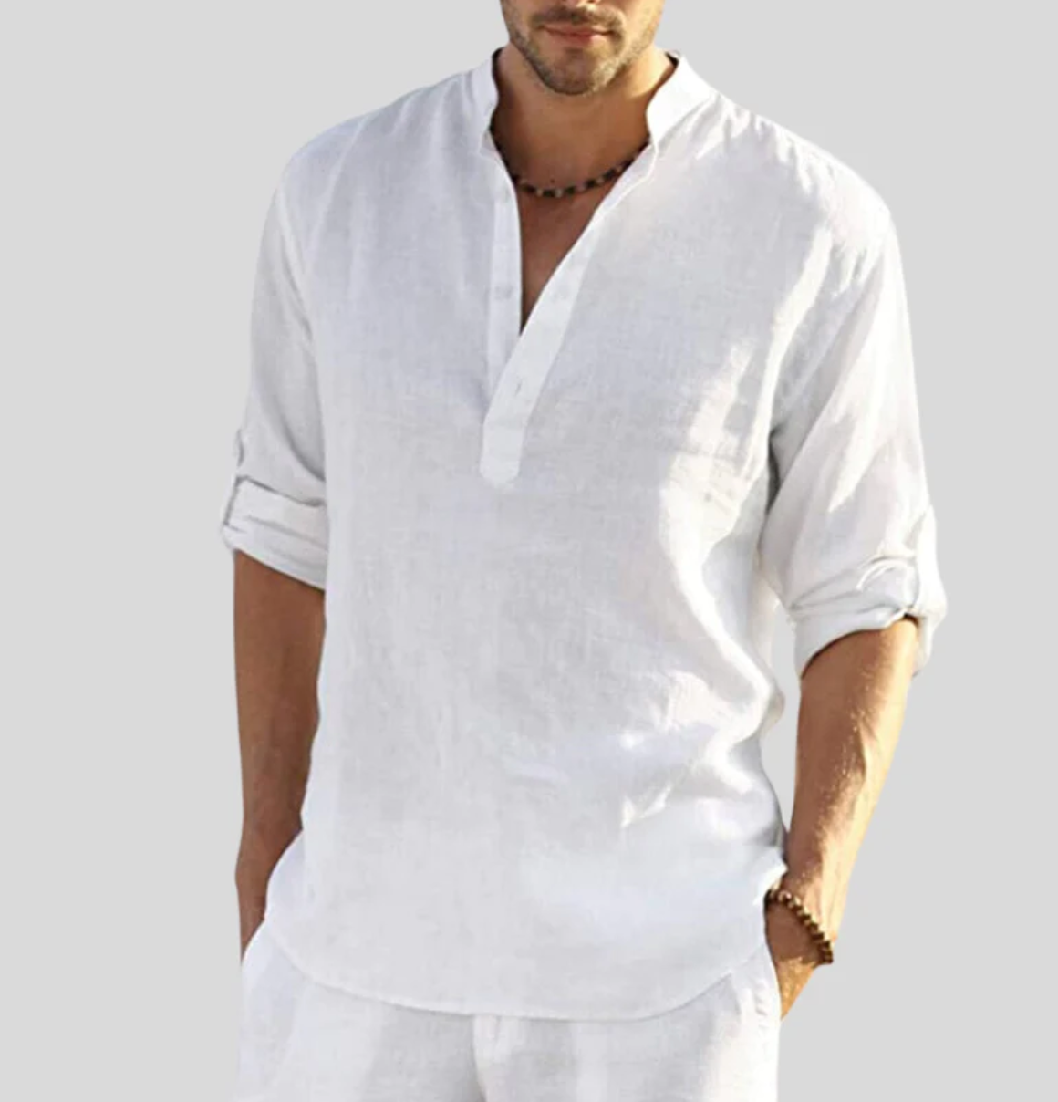 LONG SLEEVE HENLEY SHIRT FOR MEN